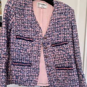 Lavender mosaic tweed jacket